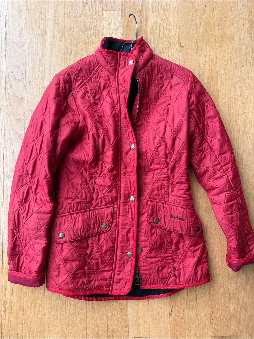Barbour Red Quilted Puffer Jacket size 4